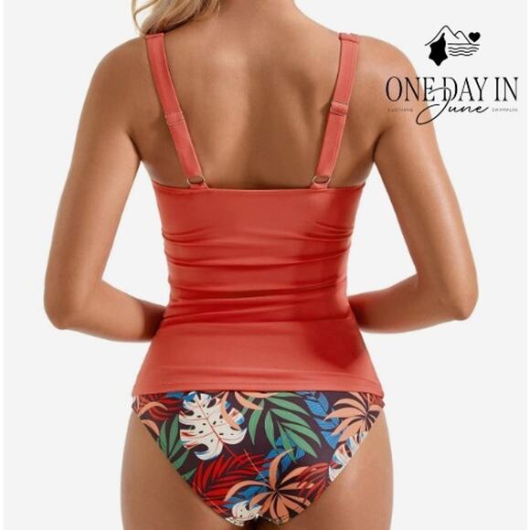 Suuksess Halter Cross Front Tankini Swimsuit Size L - Picture 2 of 6